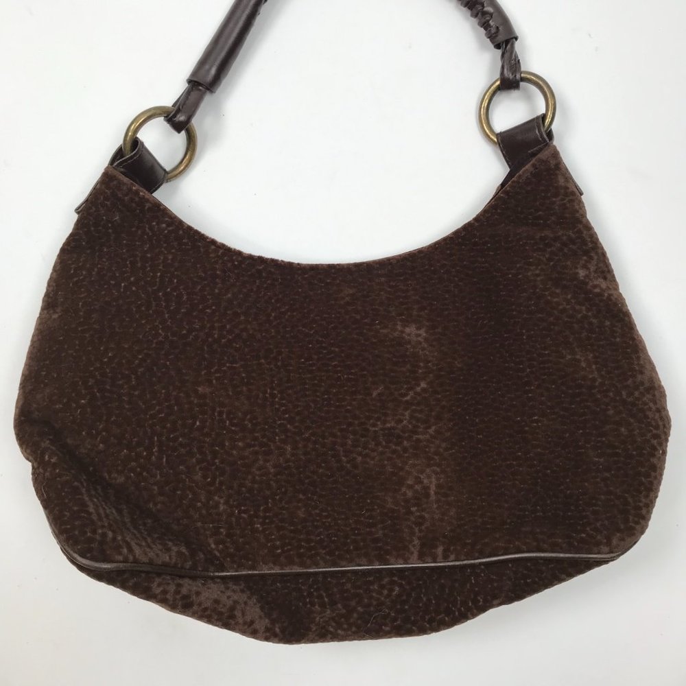 Vintage Y2K Brown Fairycore Floral Boho Shoulder Bag Sequin Purse / Size: Small - Picture 3 of 6